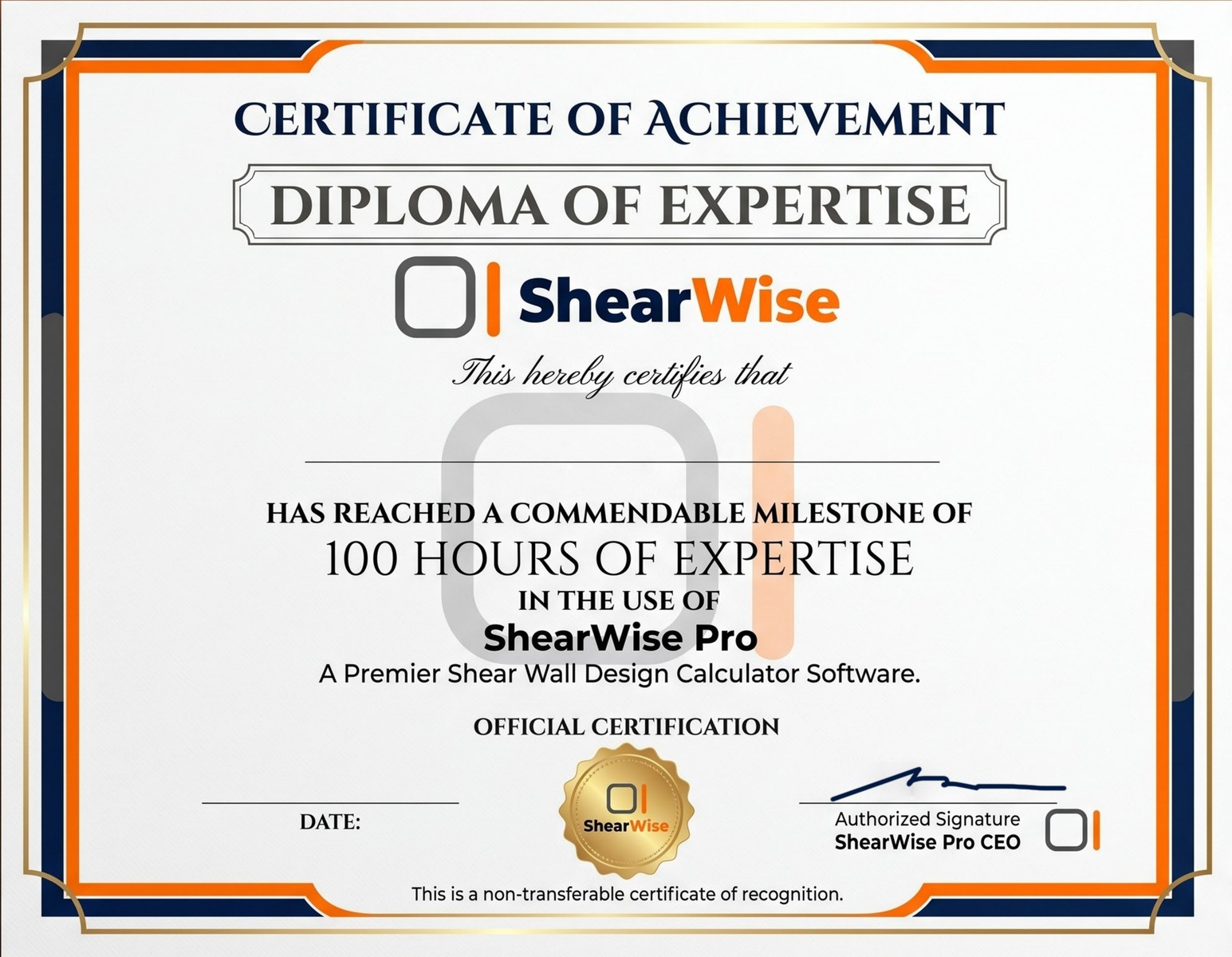 ShearWise Pro certification diploma sample